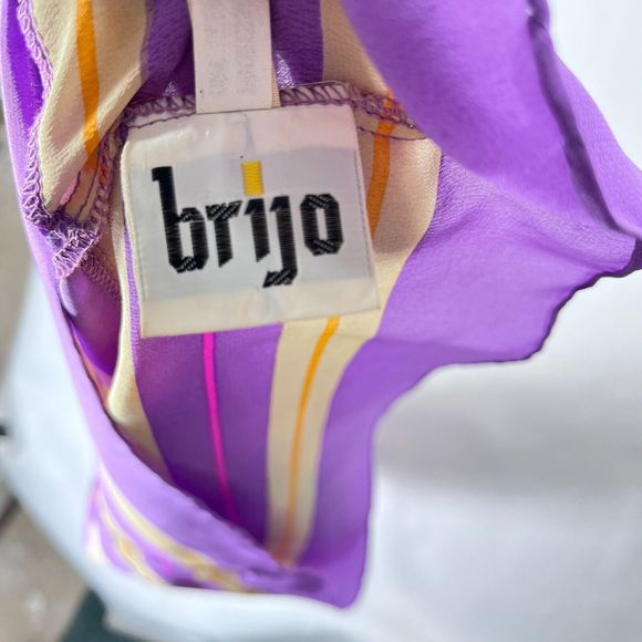 Chic Striped Midi Dress in Purple and Gold - Picture 4 of 16